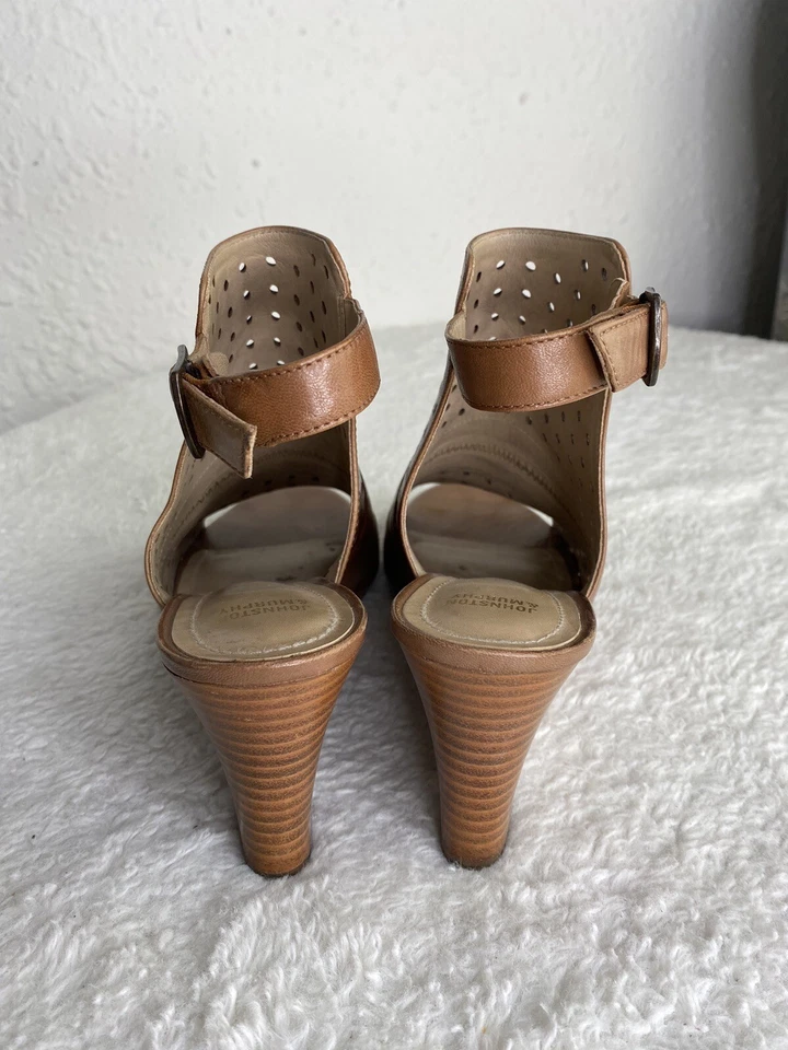 Johnston Murphy женщин Braley Perf каблук на танкетке коричневый кожаный ресницы размер 9,5 - Изображение 4 из 4