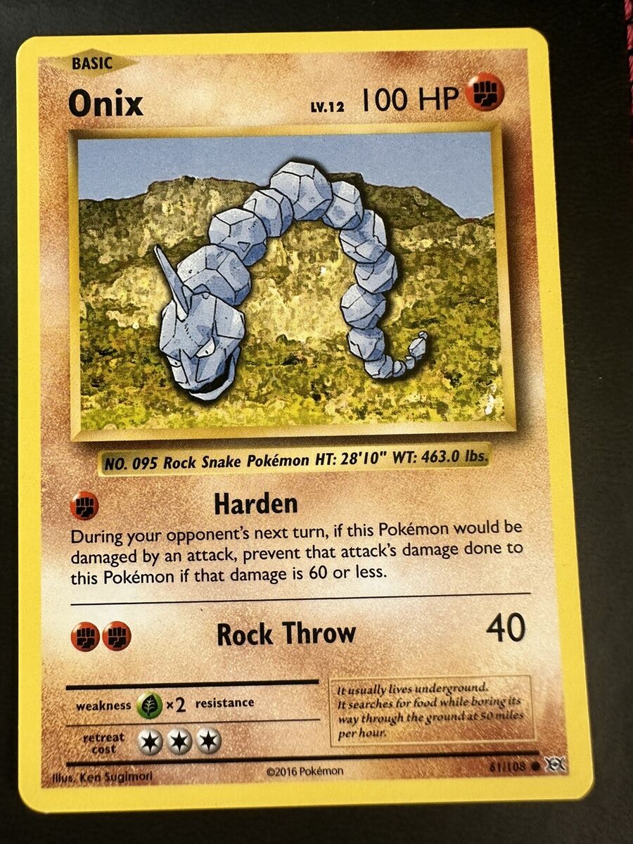 2016 Pokemon Card **Onix Lv.12** Evolutions XY Set No. 61/108 - Common