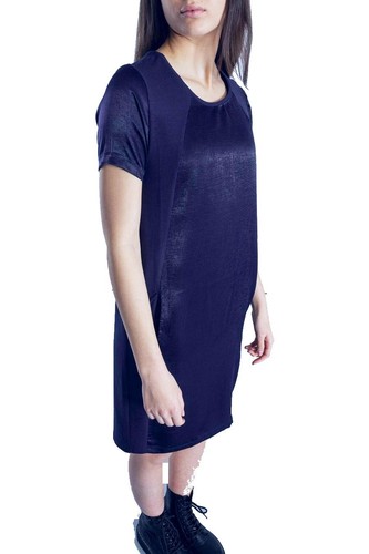 EVERLAST abitino donna estivo taglia L cotone e modal doppio tessuto vestito blu - Foto 3 di 4