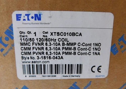 NEW Eaton XTSC010BCA Manual Starter Non-Reversing 6.3-10A 110/120V Coil B Frame