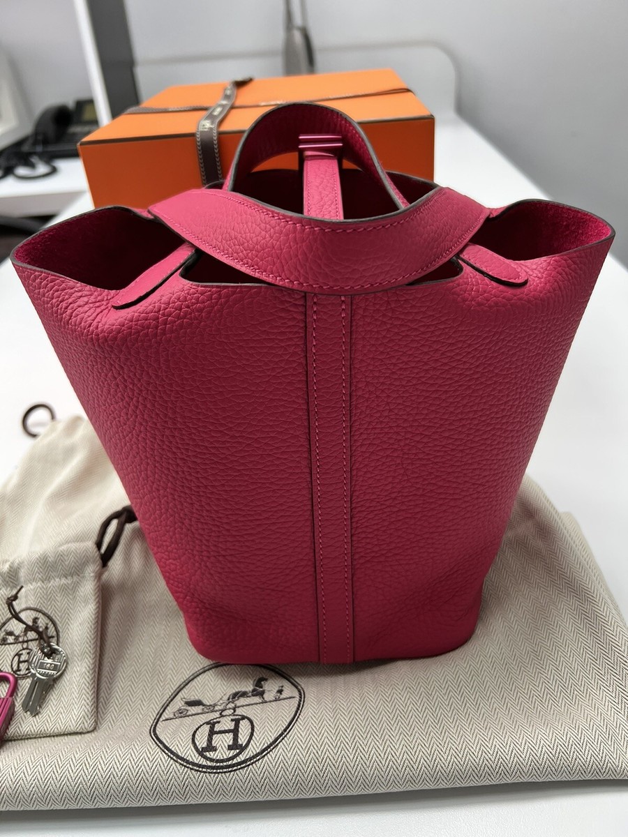 NEW Hermes Monochrome Picotin 18 Rose Mexico Clemence Pink