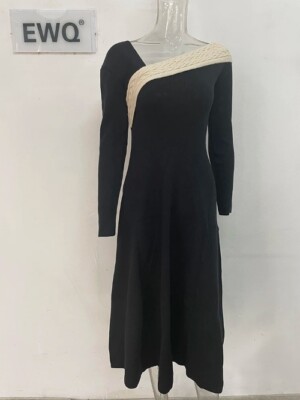 white knit dress long SUE OFF WHITE MAXI DRESS – DISSH main image 0