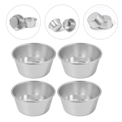 6 PCS Aluminium Dariole Moulds - Round Baking Cups For Puddings, Desserts, Egg Tarts