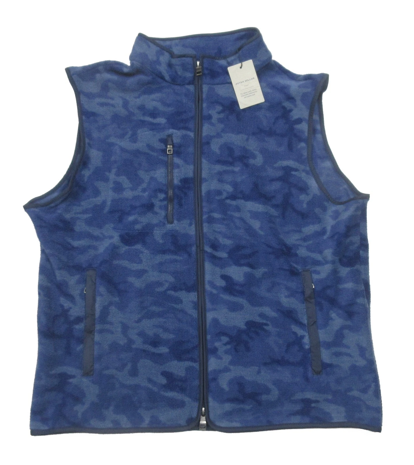 Peter Millar Men's Atlantic Blue Camo Micro Shearling Fleece Vest $198