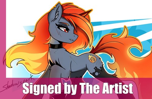 Shadowspark (MLP) (War Horse) 11x17, Furry art print, artist signed - Afbeelding 1 van 4