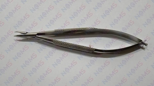 SS Baroque Needle Holder Curved Surgical Eye Needle holder Ophthalmic Forceps - Picture 5 of 21