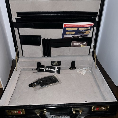 “Avenues In Leather” Fine Bonded Leather Attaché Case w/ Original Box *NEW Black - Picture 11 of 22