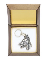 Dobermann I - Silver Plated Pendant With A Dog In A Decorative Box, Han