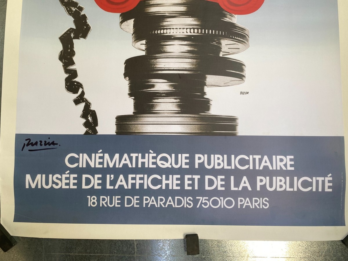 Vintage French Cinémathèque Publicitaire Poster By Razzia, Signed