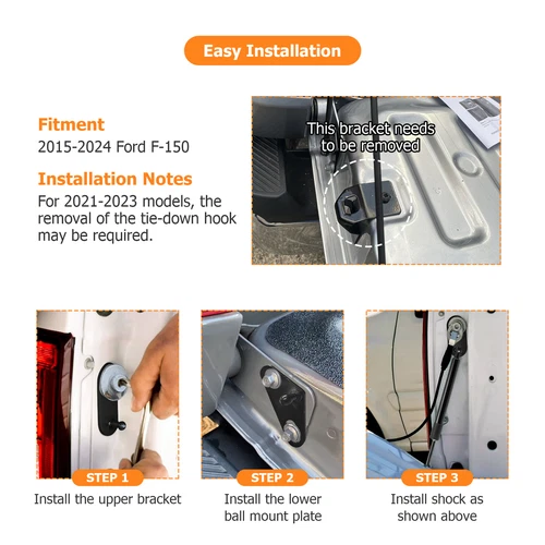 Amortiguador de puerta trasera para Ford F150 2015-2024 F-150 puerta trasera asistencia amortiguador barra de puntal - Imagen 5 de 9