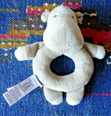 TP/ DOUDOU GRELOT HOCHET HIPPOPOTAME GRIS JACADI KOM NEUF