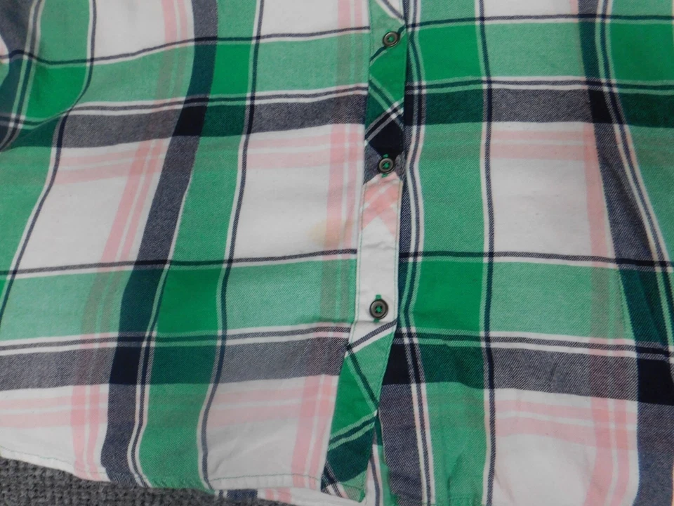 Blusa mujer Natural Reflections 2X Plus verde a cuadros abotonada Foto 4 de 4