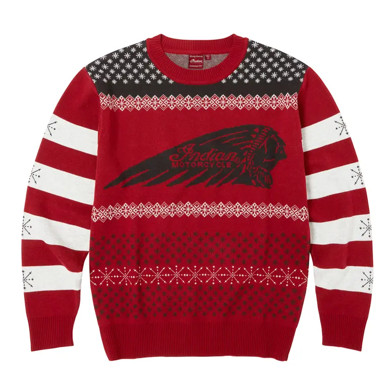 Indian Motorcycles Unisex Headdress Holiday Sweater Red 2864972 | eBay