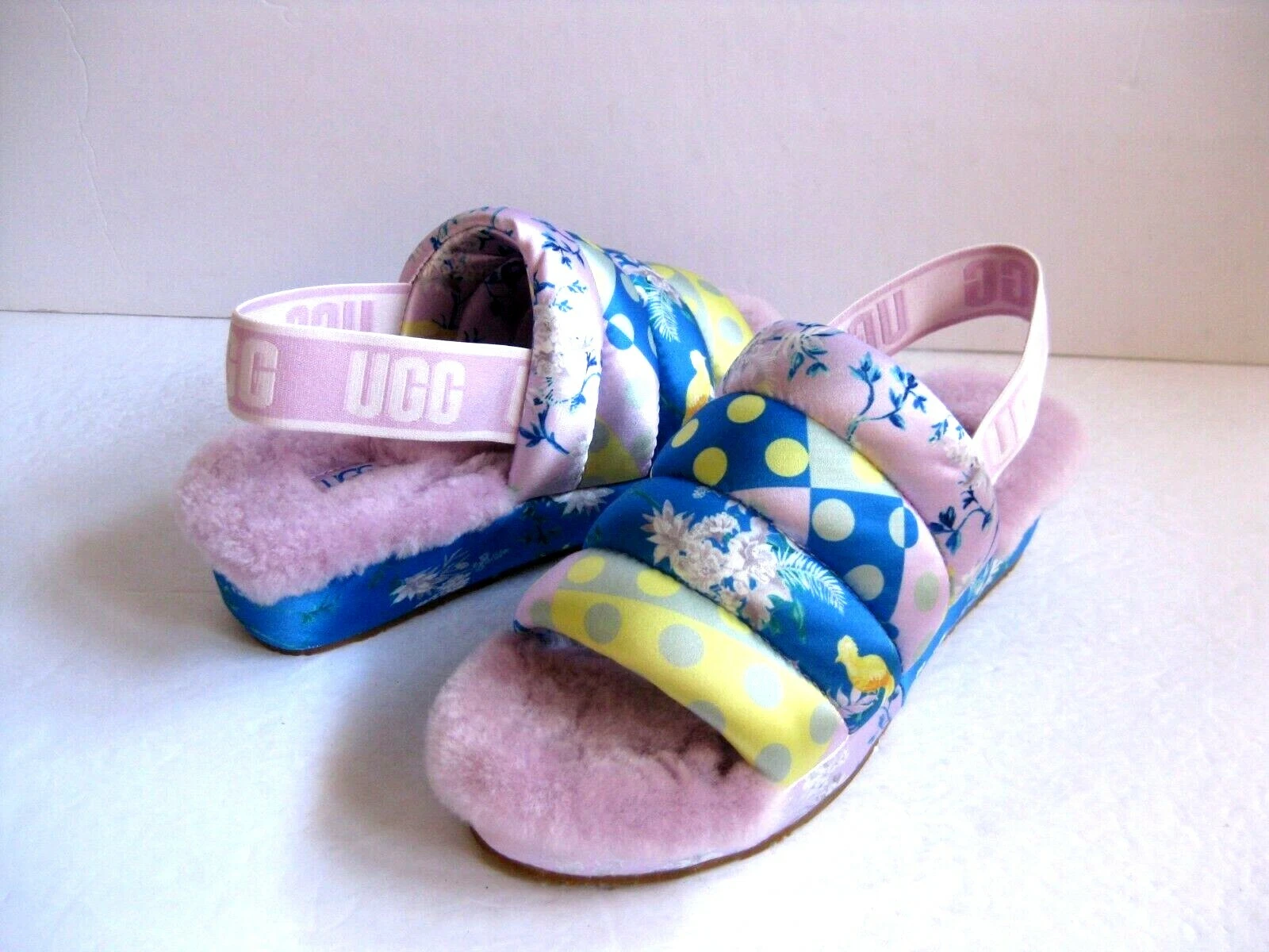 UGG PUFF YEAH FLORAL WOMEN SANDALS MULTI COLOR US 6 UK 4 EU 37 JP 23