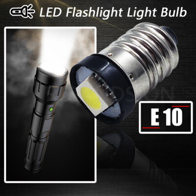 Ruiandsion Bombilla LED E10 6-40V 3030 10SMD Chips Bombilla LED blanca cálida para linternas, antorcha luz de trabajo de bicicleta, sin polaridad