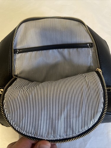 Michael Kors Full Black Leather Rhea Backpack Gold Tone Hardware - Picture 10 of 11