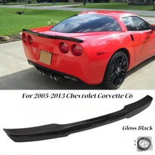 Rear Trunk Wing Spoiler Fits for 2005-2013 Corvette C6 ZR1 H Style Glossy Black