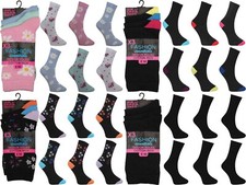 Ladies Ankle Socks Size 4-7 Cotton Rich Fashion Pastels Designs Black 3-6 Pairs