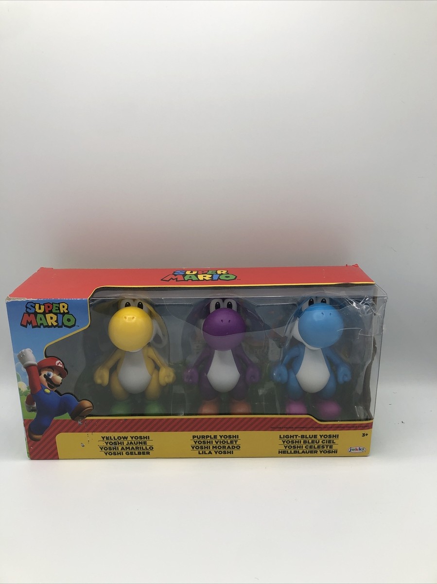 2022 JAKKS Pacific Super Mario Yoshi Figure 3-Pack — Yellow