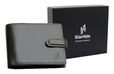 StarHide Herren RFID Schutz Doppelfaltung Echtleder Geldbörse Portemonnaie Geschenkbox 5002