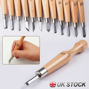 12x Wood Carving Hand Chisel Set Kit Woodworking Tools 