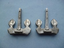 Model Boat Cast White Metal Stockless Anchors.X 1 Pr 37 mm x 31 mm