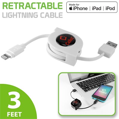 Cellet Retractable Apple MFi Certified Lightning Charging / Data Cable