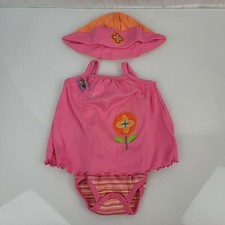 CW Carters Pink Dress Bodysuit Hat Set Lot Summer Spring Baby Girl 3-6m NWOT