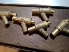 10 X  15mm  Drain Off Cock Valve Type A - With Spindle Gland Brass MT Cock