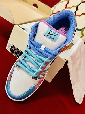Size 11.5 - Nike Futura Laboratories x Dunk SB Low Bleached Aqua