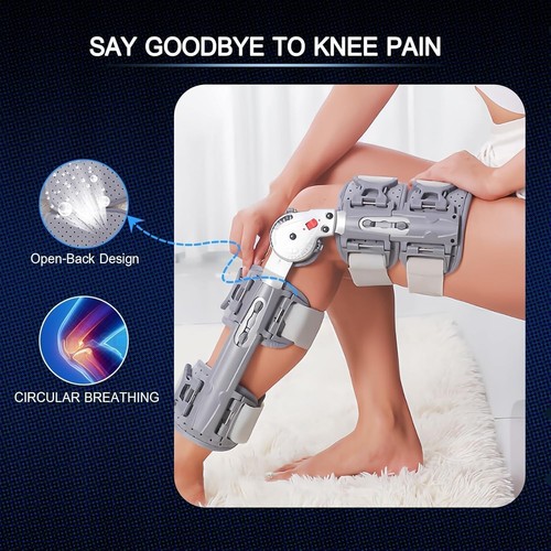 Hinged ROM Knee Brace Ortho Stabilizer Post Surgery ACL MCL PCL Support Adjustab - Picture 12 of 13