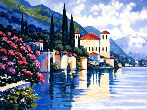 SIGNED JOHN ZACCHEO – GRAVEDONA LAGO DI COMO 206/325 WENTWORTH GALLERY MIAMI - Picture 6 of 6