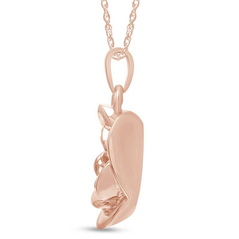 Beautiful Blooming Rose Pendant Necklace 14K Rose Gold Plated Sterling Silver - Image 2 of 4