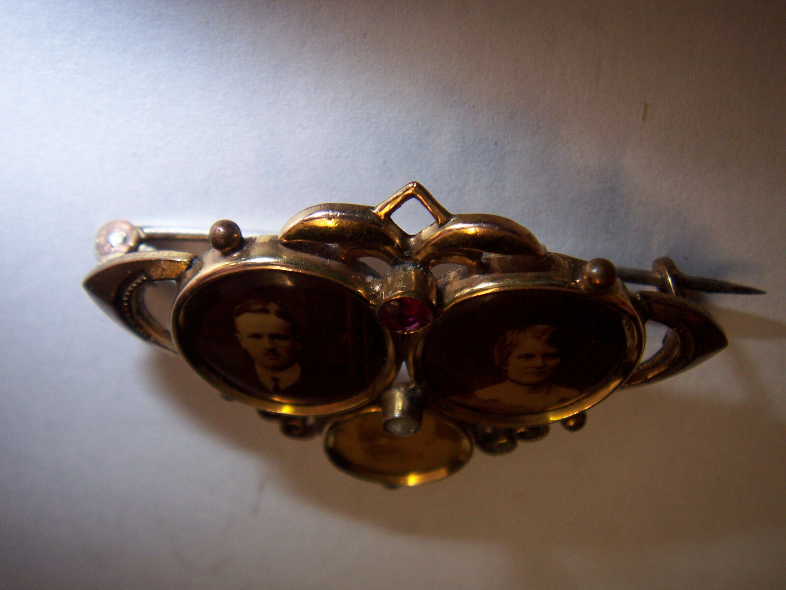 Médaillon Broche Double-face Vintage Murat Début XXème - 22 Mm, Métal Doré