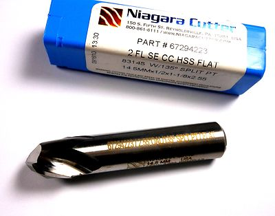 #ad #ad Niagara Split Point End Mill 14.5mm 135° 2FL HSS 1 2quot; x 1 1 8quot; x 2.55quot; $8.21