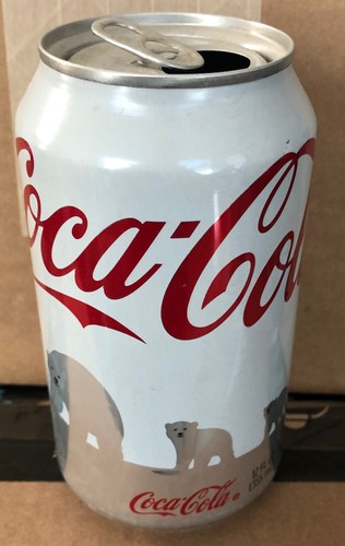 Coca-Cola Soda Can Vintage Original Polar Bears Christmas Empty 1990's Old - Picture 4 of 7