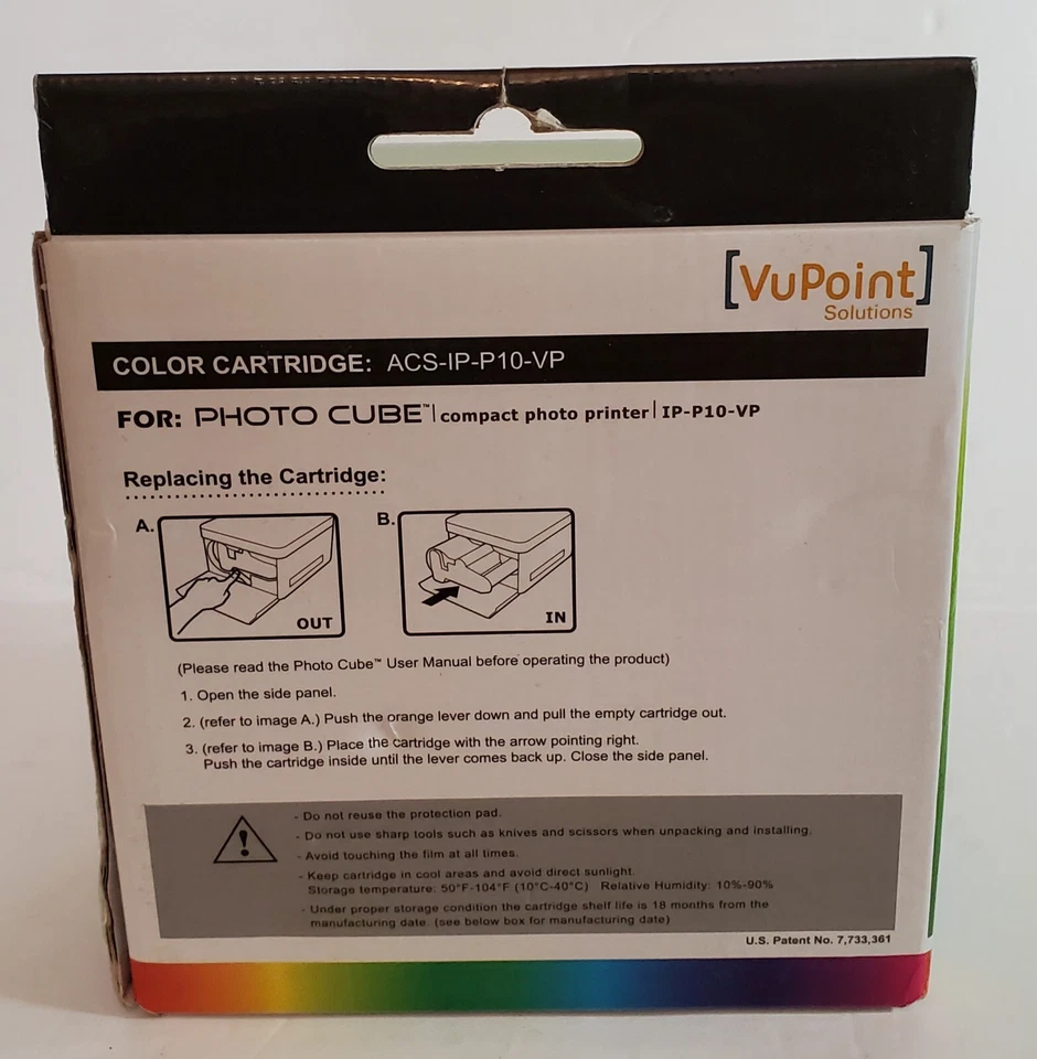 VuPoint Solutions ACS-IP-P10-VP Color Cartridge for Photo Cube NIB NEW - Image 3 of 4