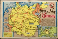 1939 Edwin Sundberg Strategic Map of Germany Color WW2 German WWII Sunday News