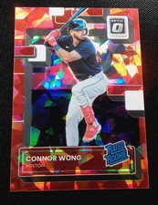 2022 Donruss Optic Baseball Connor Wong RR /7 Red Cracked Ice