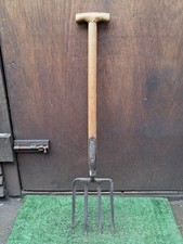 Vintage Potato Fork, Garden Fork Flat Tines Old Digging Tool (#308)