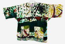 Jimi King New Wave African Clothiers Artsy Button Down Shirt Abstract Size 2XL