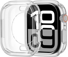 2 Pack Soft TPU Bumper Case for Apple Watch Series 11/10 46mm Slim Shockproof Co