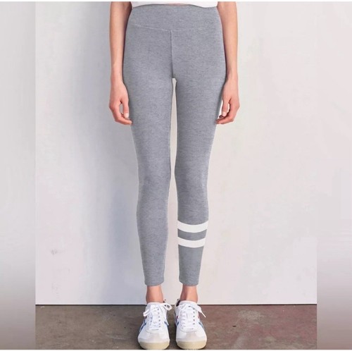 SUNDRY ANTHROPOLOGIE $98 Striped Leggings Heather Gray Size 1 SMALL 4 6 - Picture 1 of 7