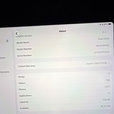 ONLY USED FOR 3 MONTHS Apple iPad (A16) 10.9in 128GB Silver Wi‑Fi Tablet iPadOS