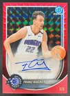 Franz Wagner 2025-26 Bowman Chrome Auto Red Geometric Refractor Magic 5/5