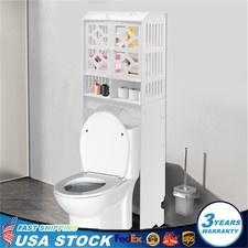 Over The Toilet Storage Cabinet, 4 Tier Bathroom Organizer w/ Raised Leg