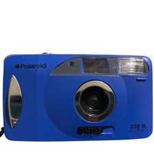 Vintage Polaroid Blue Model 238 SL 35mm Film Camera with a Roll of Film Works