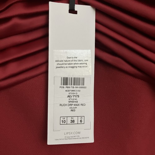 Lipstick Red Prom Evening Bridesmaid Dress, Stunning, New Size 10 - Picture 4 of 7