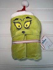 Pottery Barn Kids Dr. Seuss The Grinch Baby Hooded Towel Bath Wrap NEW 1920