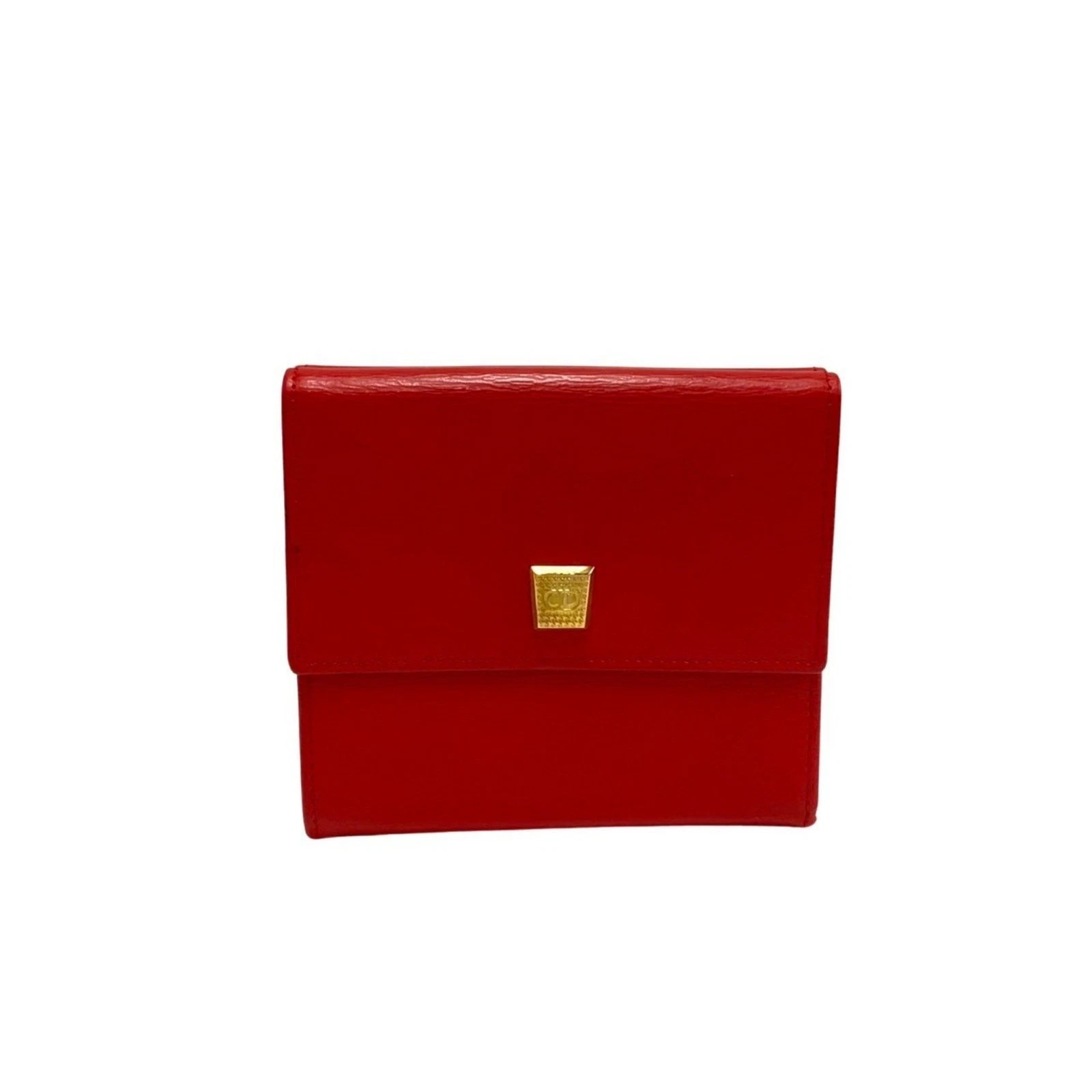 Portefeuille Dior en cuir rouge authentique